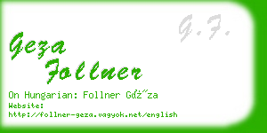 geza follner business card